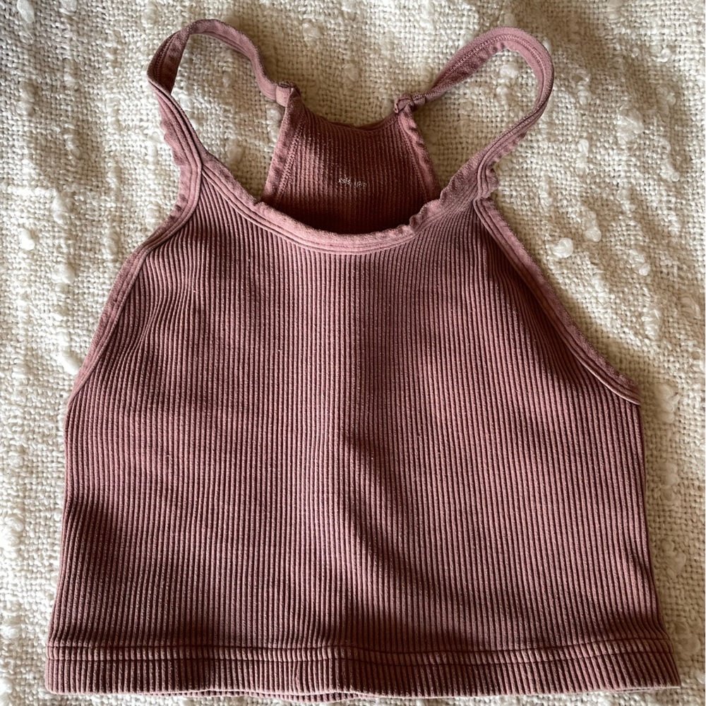 Free People Movement Happiness Runs Crop Tank in Vintage Copper